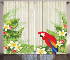 Flowers Parrot Curtain