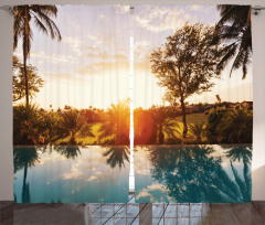 Swimming Pool Sunset Curtain