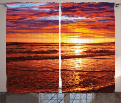 Sea Sunset Twilight Curtain