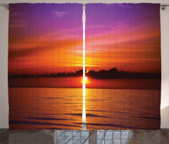 Colorful Beach Sunset Curtain