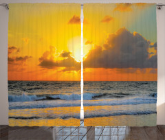 Sunset Beach in Brazil City Curtain