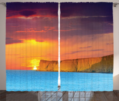 Sea Sunset with Cliffs Curtain