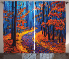 Forest in Fall Season Curtain