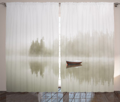 Boat on Lake Nature Curtain