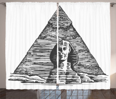 Sphinx Pyramid Sketch Curtain