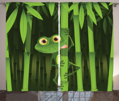 Jungle Trees Fun Frog Curtain