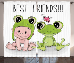 Baby Frog Love Friends Curtain