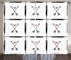 Arrow Hearts Pattern Curtain