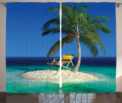 Chair Under a Palm Tree Curtain