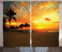 Romantic Sunset Scenery Curtain