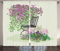 Flowers Blooming Garden Curtain