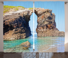 Spanish Seacoast Scenery Curtain