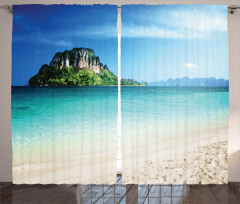Tropic Island Scenery Curtain