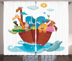 Old Ark with Animals Curtain