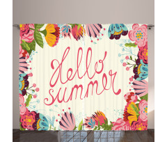 Hello Summer Garden Art Curtain