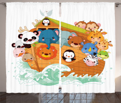 Colorful Ark Lions Curtain