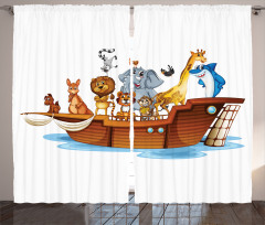 Animals on Mystic Boat Curtain