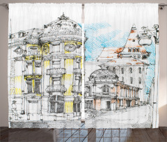 European City Sketch Curtain