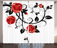 Swirling Roses Garden Curtain
