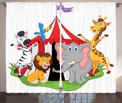 Circus Tent Giraffe Mime Curtain