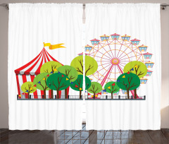 Circus Carnival Scene Curtain