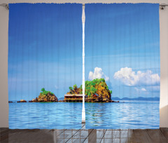 Idyllic Tropic Islands Curtain