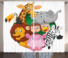 Exotic Safari Animals Curtain