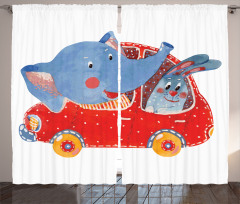 Funny Animal in a Car Curtain