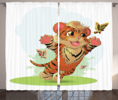 Cub with Butterflies Curtain