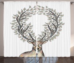 Myth Animal Reindeer Curtain