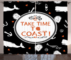 Nautical Take Time to Coast Curtain