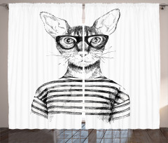 Hipster New Age Cat Curtain