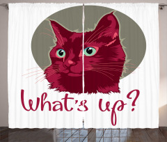 Love Words Cat Kitten Curtain