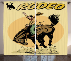Wild Horse Rodeo Cowboy Curtain