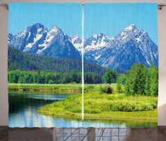 Grand Teton Mountains Curtain