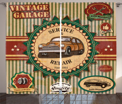 Old Sixties Car Pop Art Curtain