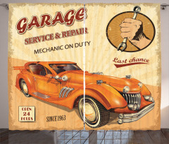 Engine and Mechanic Sign Curtain