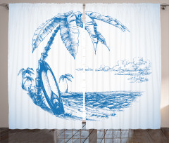 Surf Hawaiian Beach Curtain