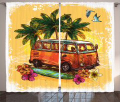 Hippie Old Exotic Bus Curtain