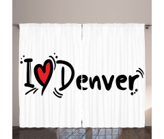 Şehir Perde I Love Temalı Denver Kenti Grafik Tasarımı