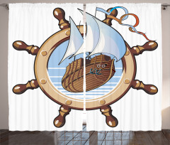 Ships Wheel Sailing Curtain