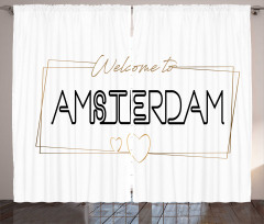 Minimal Perde Modern ve Sade Welcome to Amsterdam Yazısı