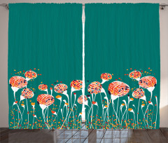 Modern Spring Flowers Curtain