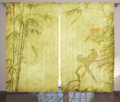 Branch and Bamboo Stems Curtain