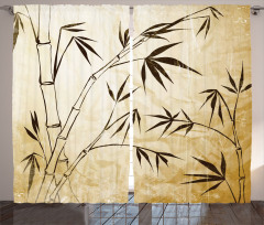 Gradient Bamboo Leaves Curtain