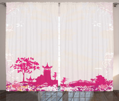 Pagoda in Vivid Colors Curtain