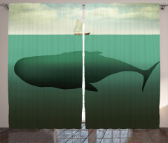 Giant Whale Sailboat Curtain