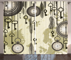 Green Old 20s Design Curtain