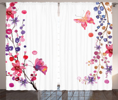 Floral Art and Butterfly Curtain