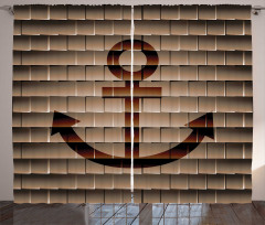 Marine Anchor Square Curtain